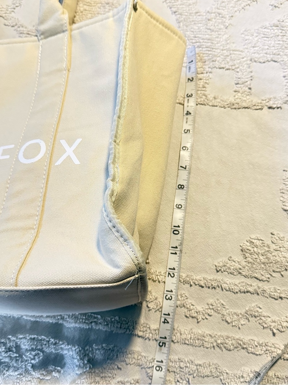 White Fox Boutique Cream Canvas Logo Tote - Picture 9 of 10